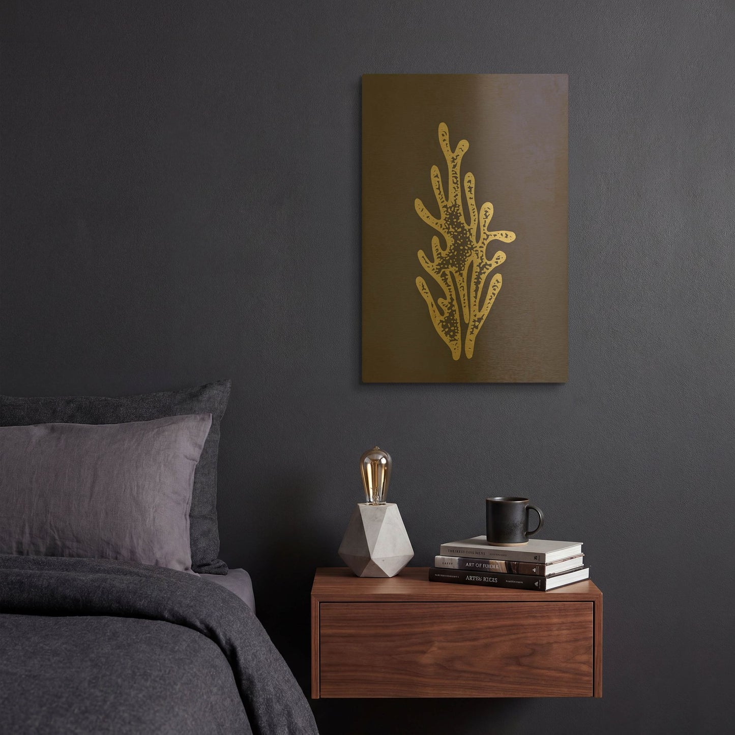 'Coral' By Incado Gold Metal Wall Art
