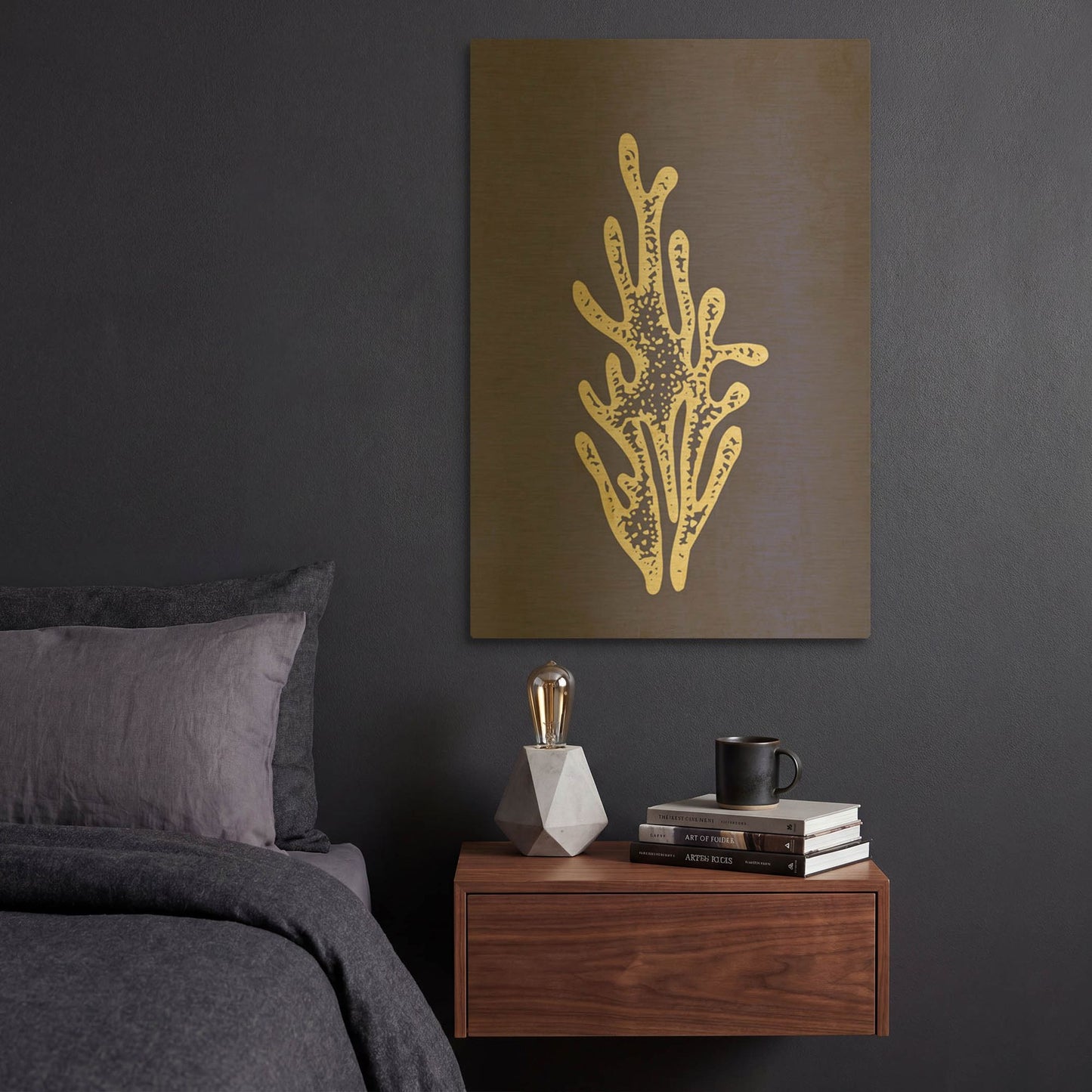 'Coral' By Incado Gold Metal Wall Art