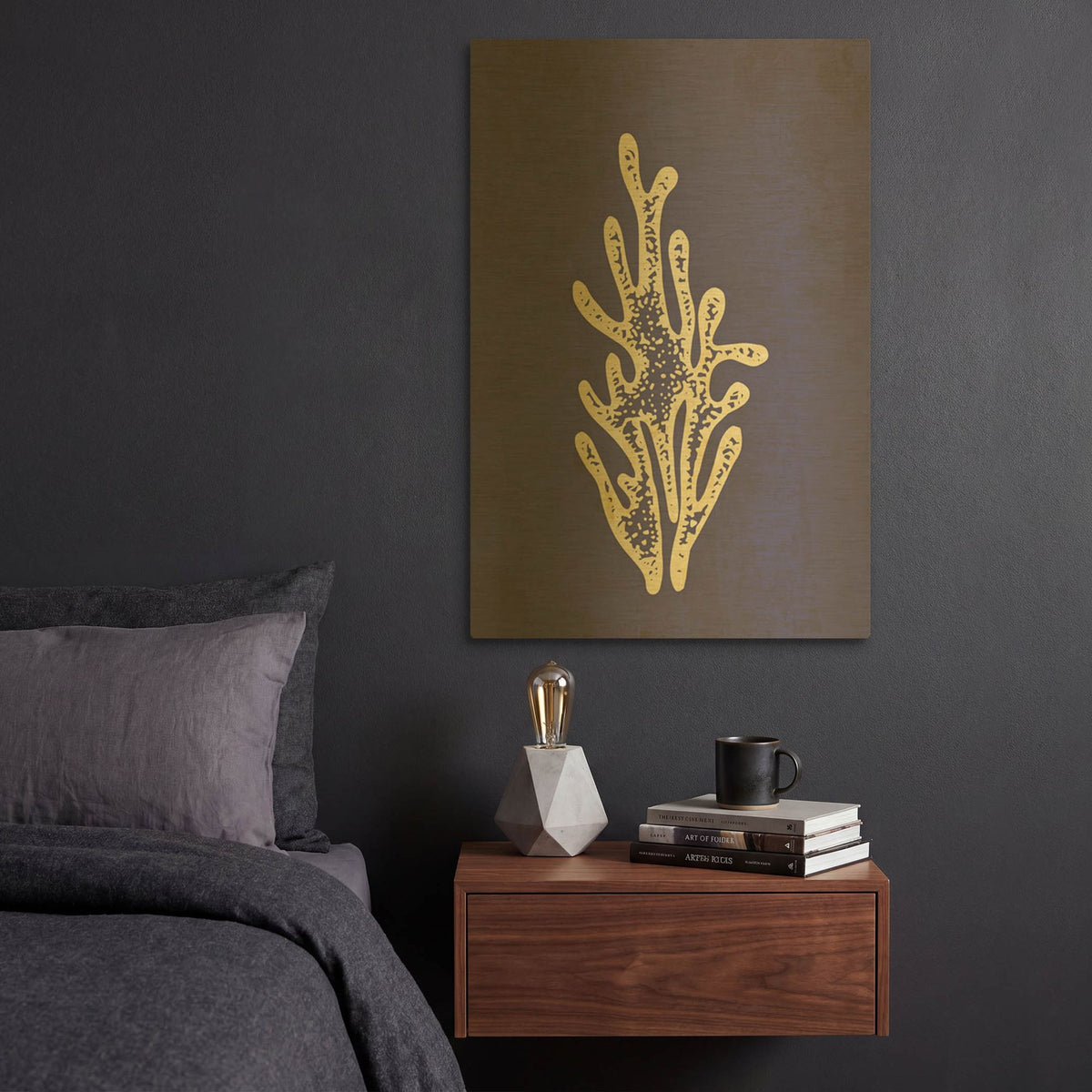 'Coral' By Incado Gold Metal Wall Art