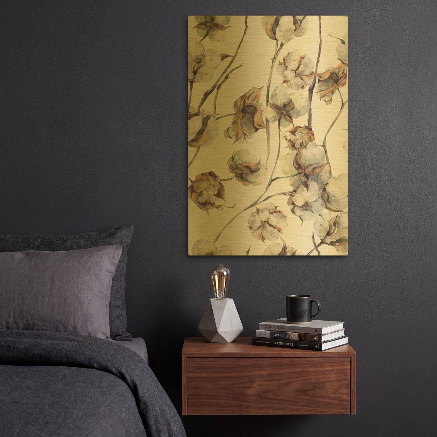 'Cotton I' By Incado Gold Metal Wall Art