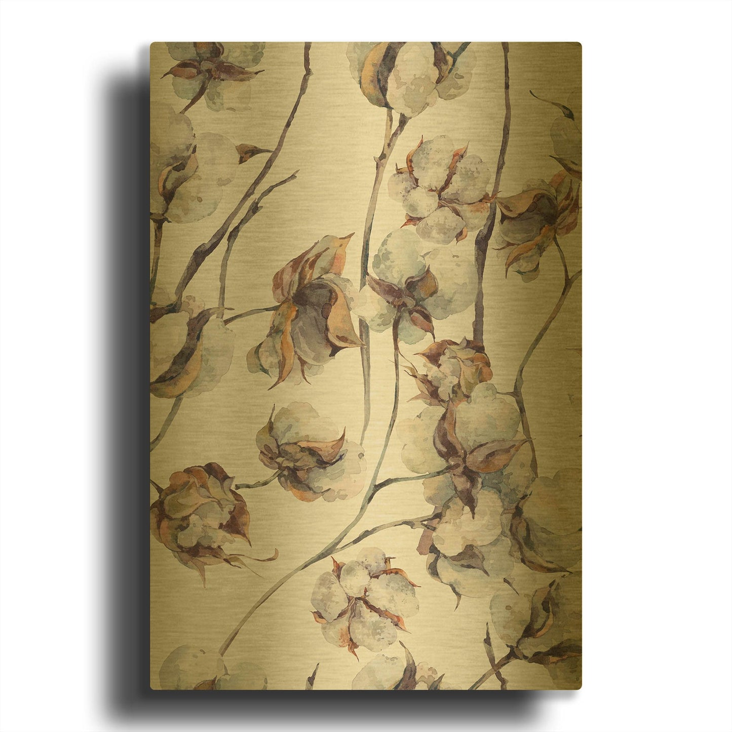 'Cotton I' By Incado Gold Metal Wall Art