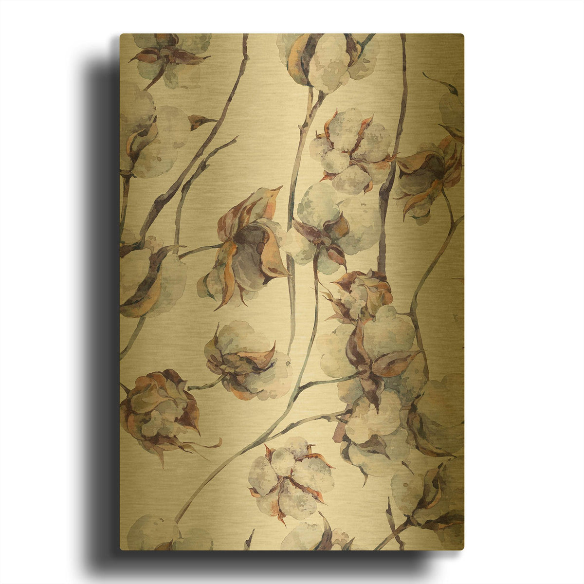 'Cotton I' By Incado Gold Metal Wall Art