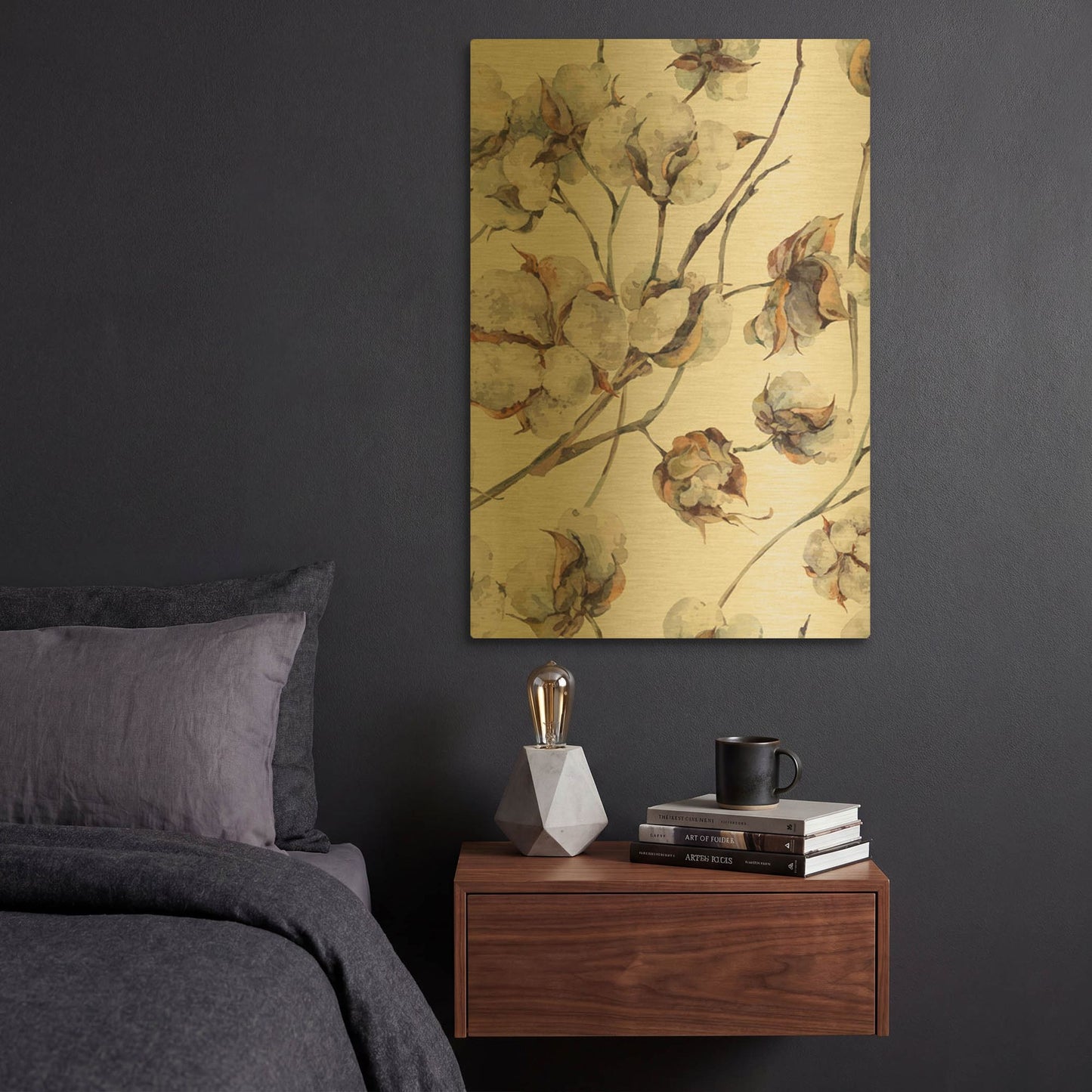 'Cotton II' By Incado Gold Metal Wall Art