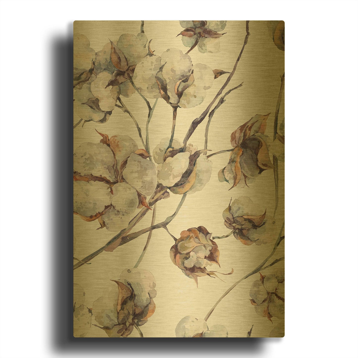 'Cotton II' By Incado Gold Metal Wall Art