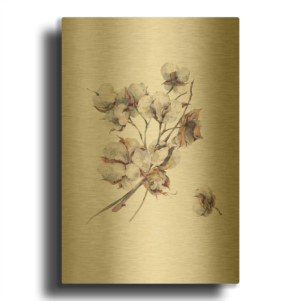 'Cotton III' By Incado Gold Metal Wall Art