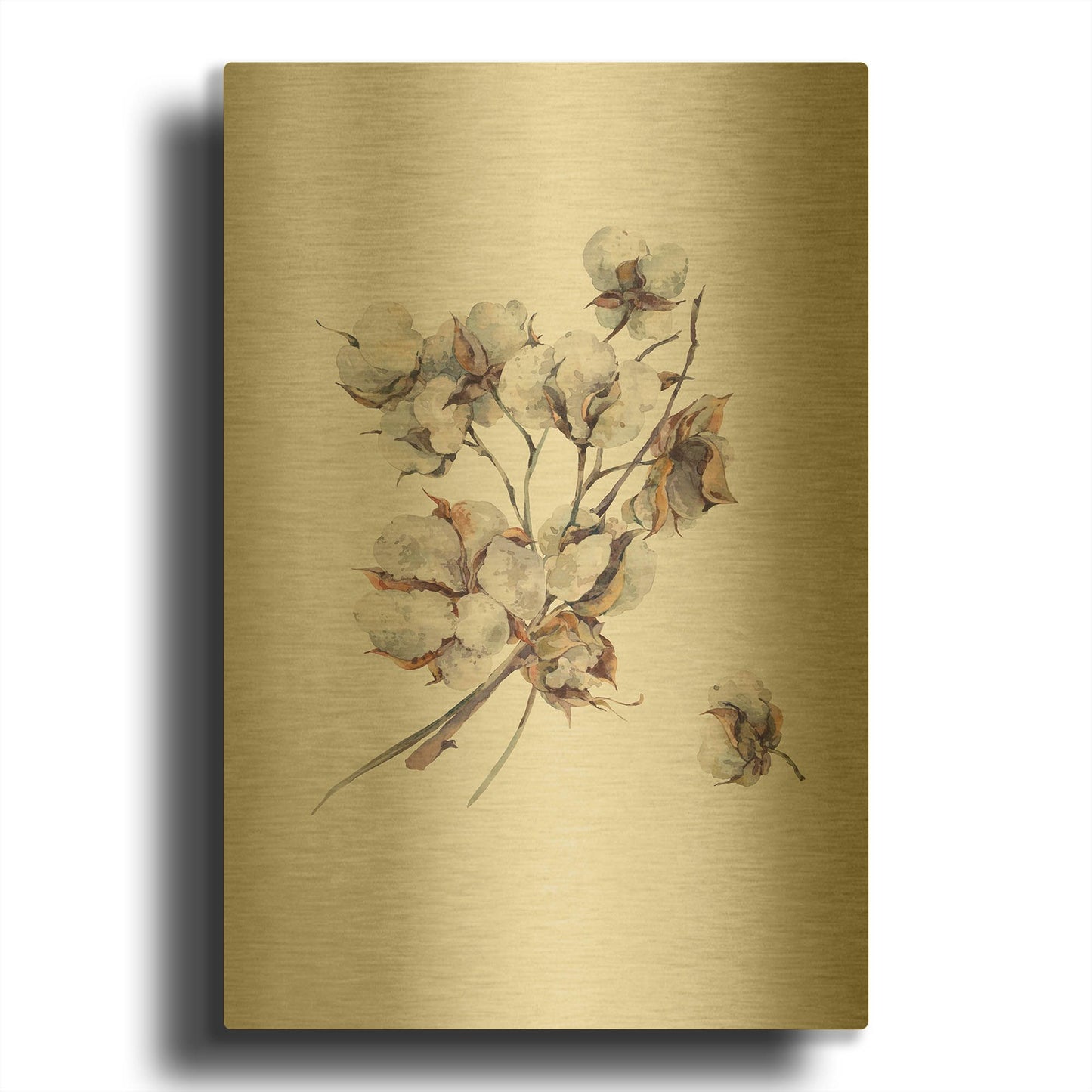 'Cotton III' By Incado Gold Metal Wall Art