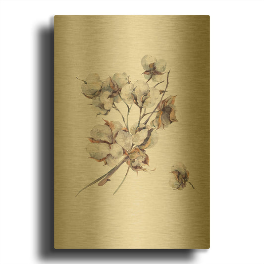 'Cotton III' By Incado Gold Metal Wall Art