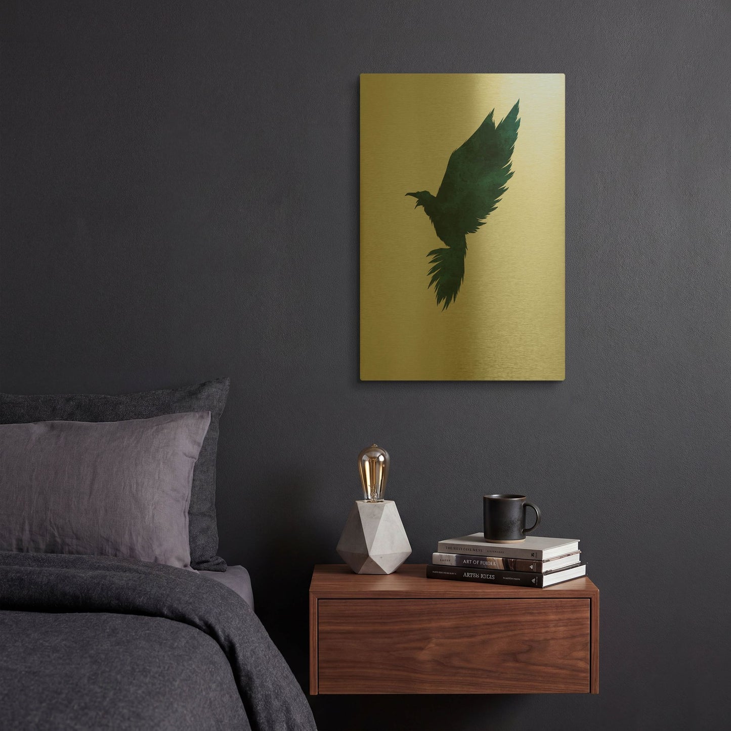 'Crow' By Incado Gold Metal Wall Art