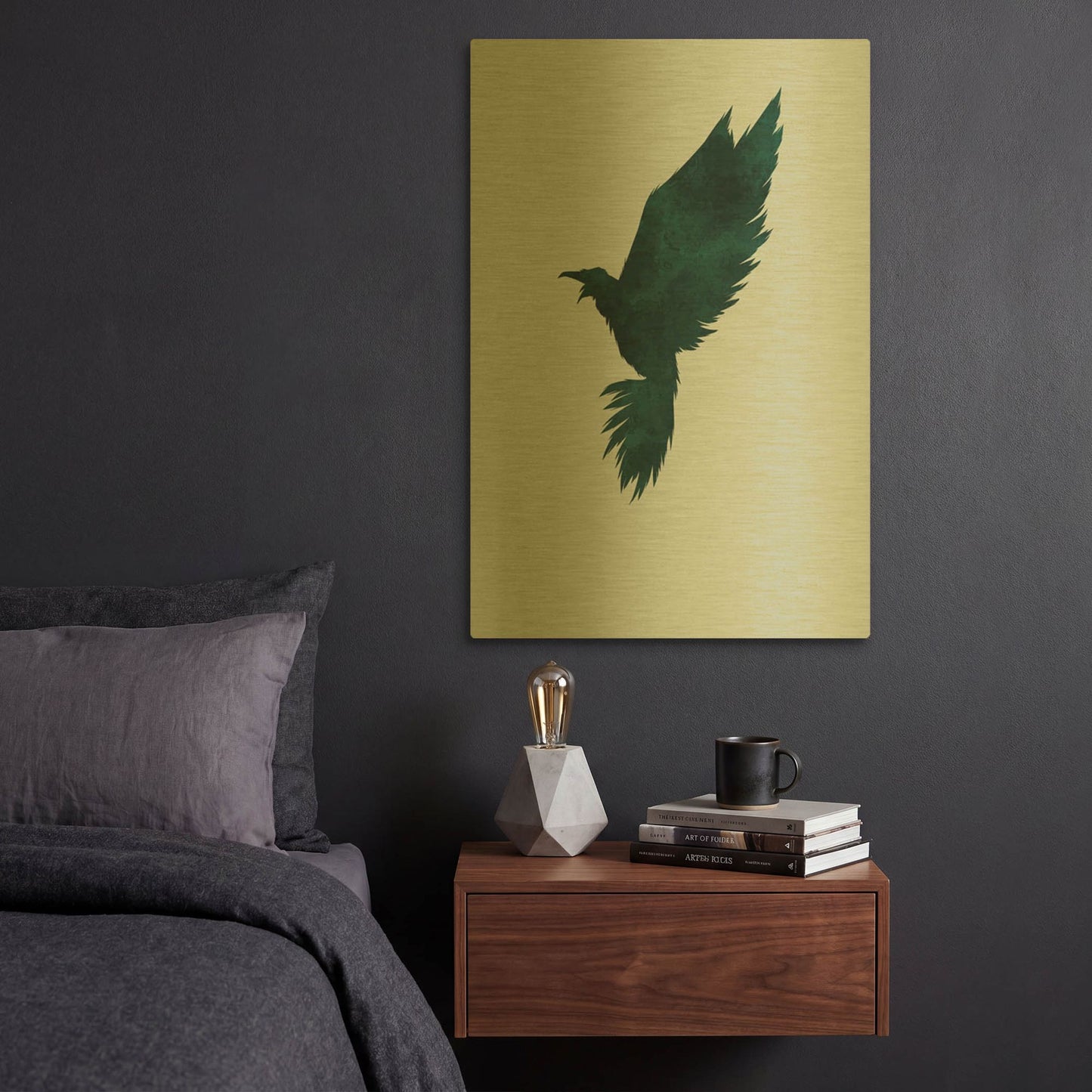'Crow' By Incado Gold Metal Wall Art