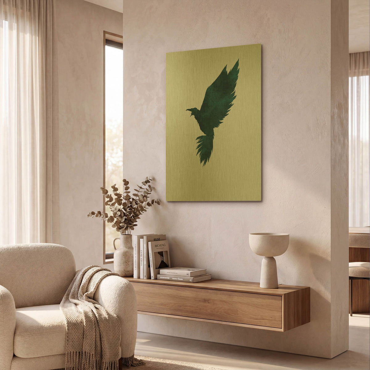 'Crow' By Incado Gold Metal Wall Art