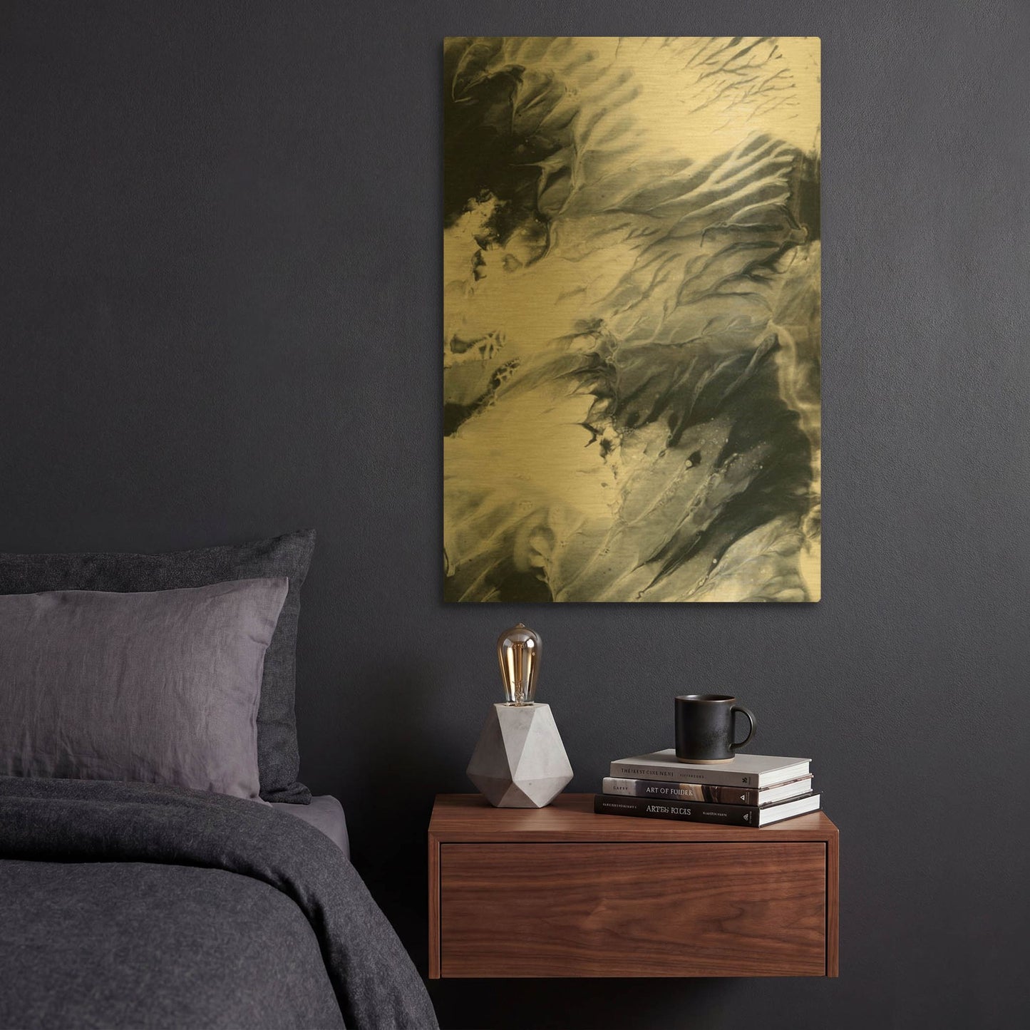 'Dark Clouds' By Incado Gold Metal Wall Art