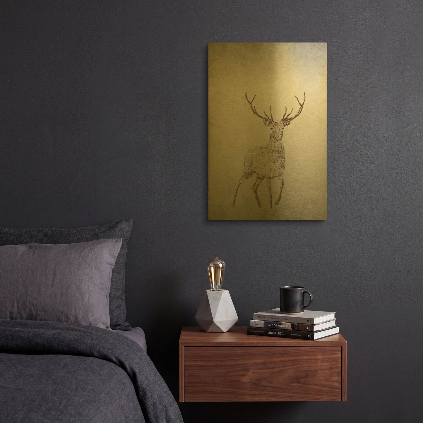 'Deer' By Incado Gold Metal Wall Art