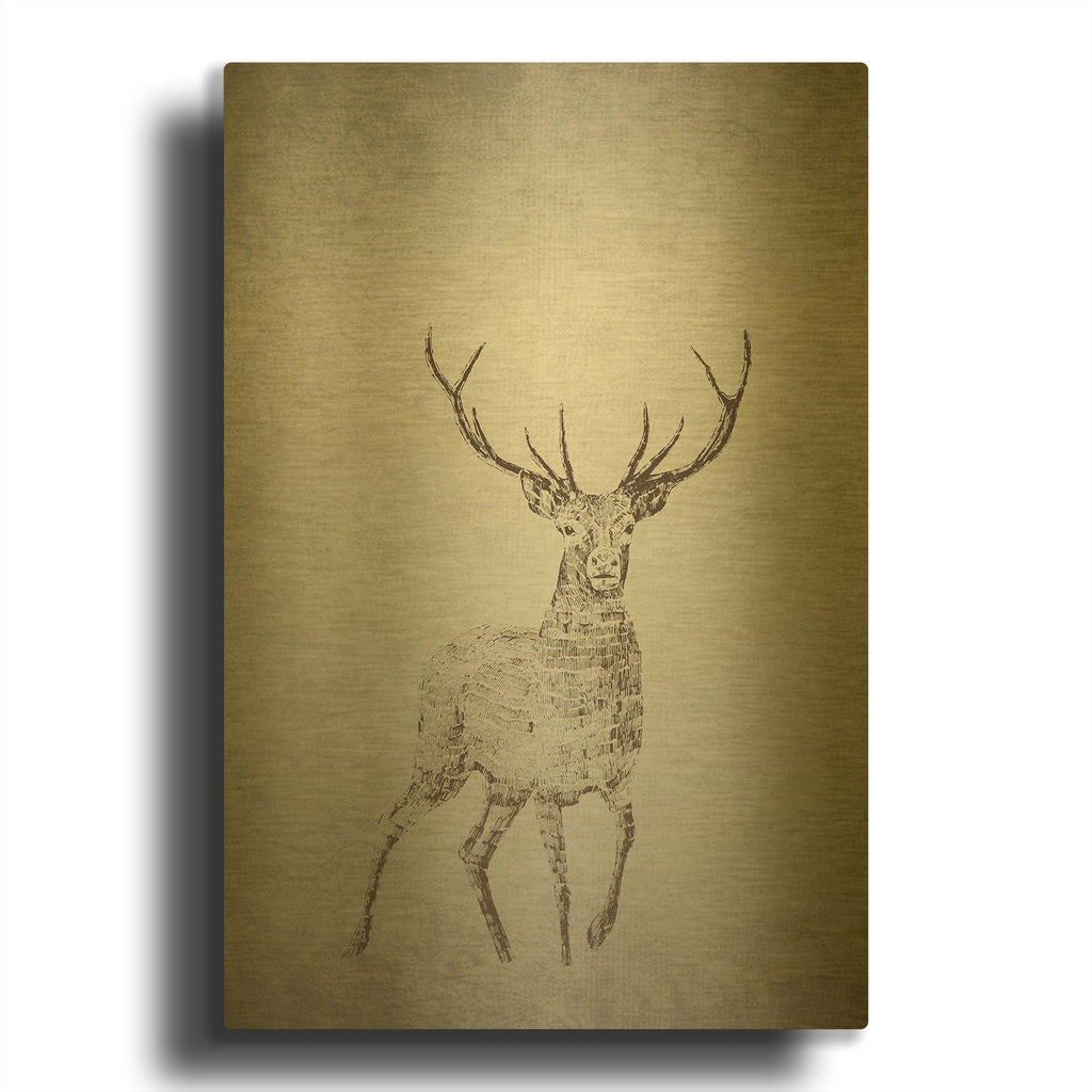 'Deer' By Incado Gold Metal Wall Art