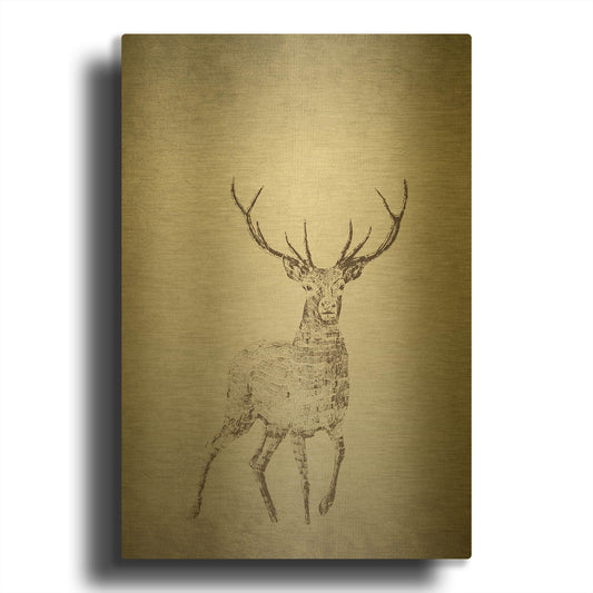 'Deer' By Incado Gold Metal Wall Art