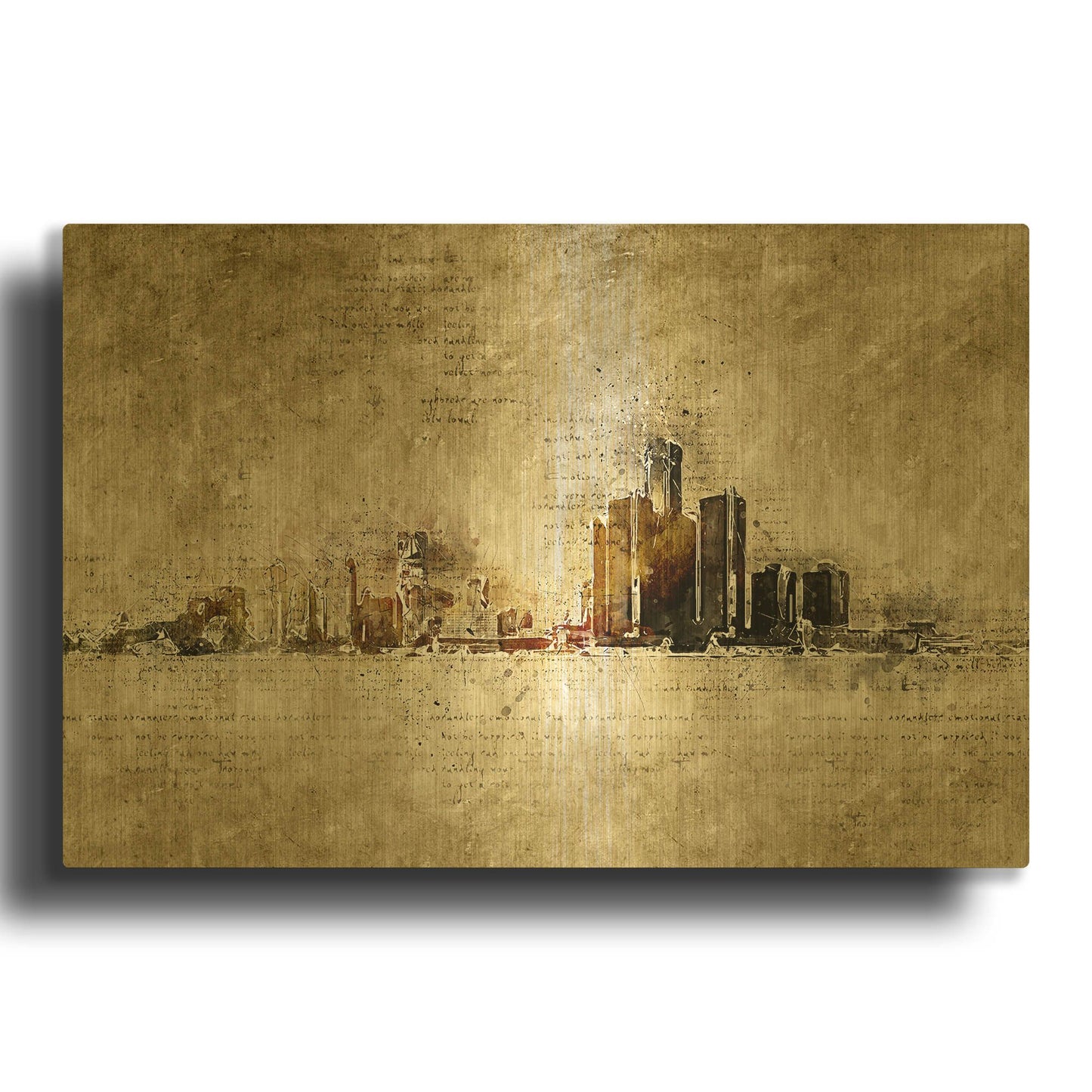 'Detroit' By Incado Gold Metal Wall Art