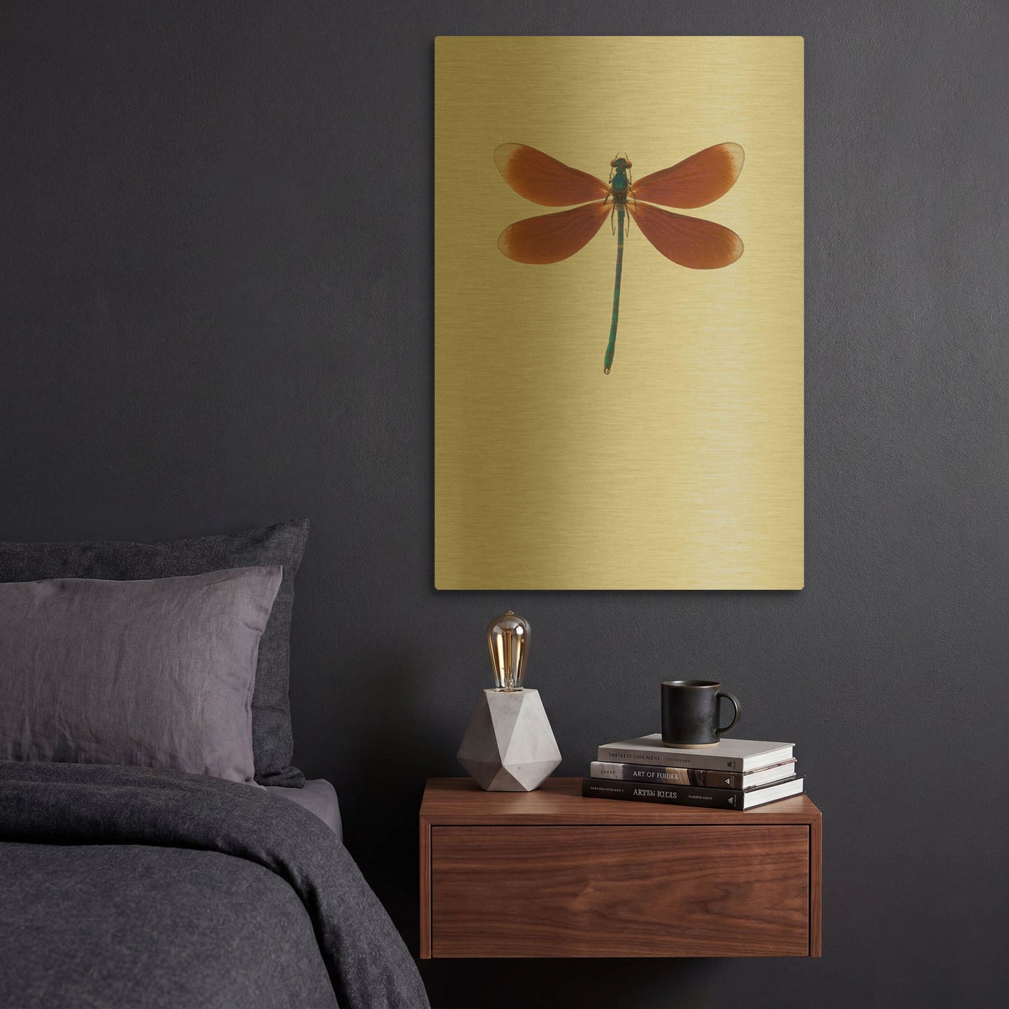 'Dragonfly II' By Incado Gold Metal Wall Art