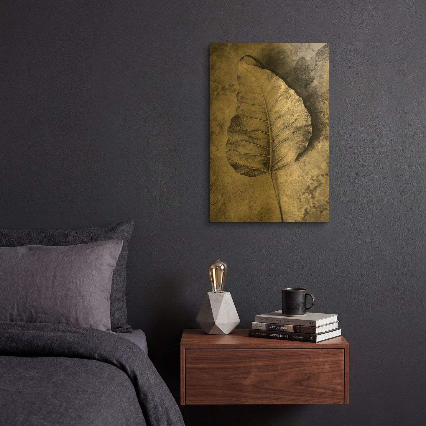 'Dried Leaf' By Incado Gold Metal Wall Art