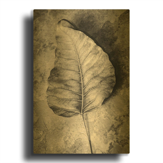 'Dried Leaf' By Incado Gold Metal Wall Art