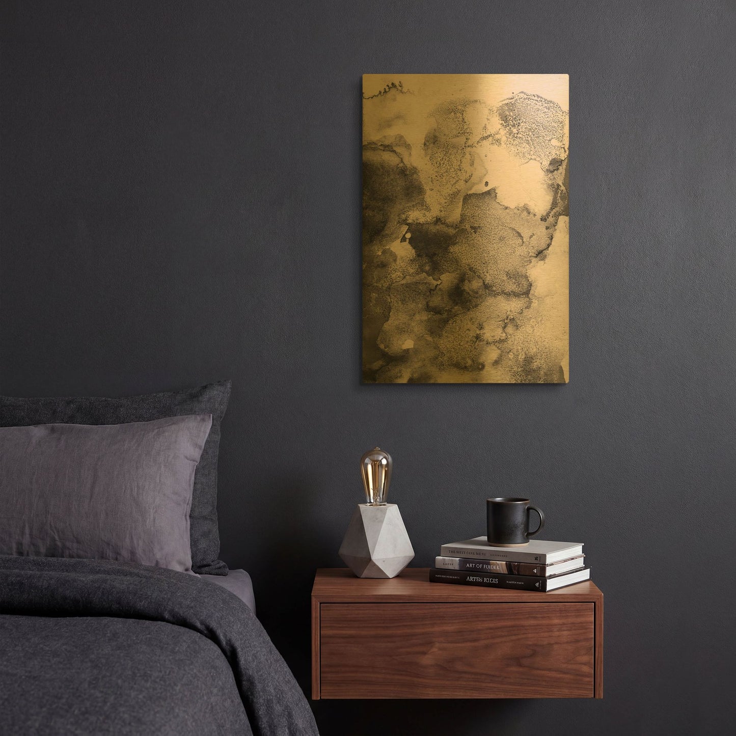 'Dusty Rose' By Incado Gold Metal Wall Art