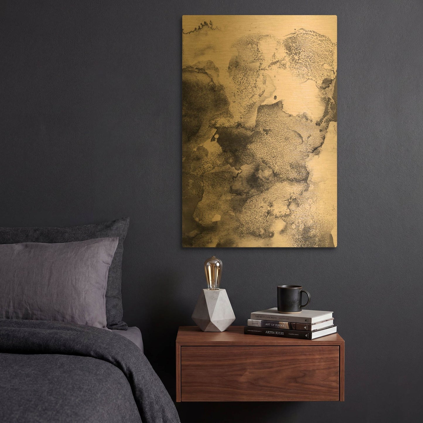 'Dusty Rose' By Incado Gold Metal Wall Art