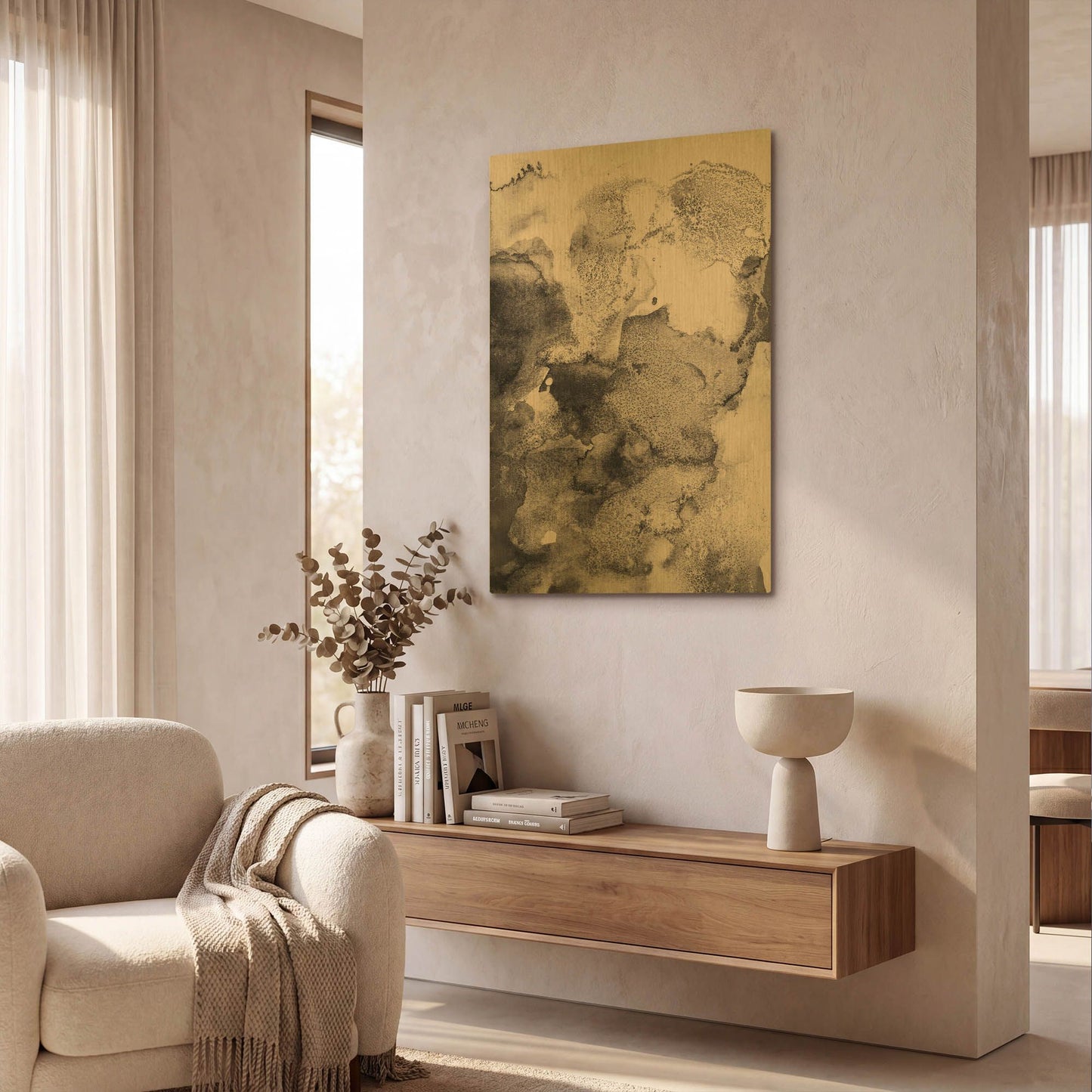 'Dusty Rose' By Incado Gold Metal Wall Art