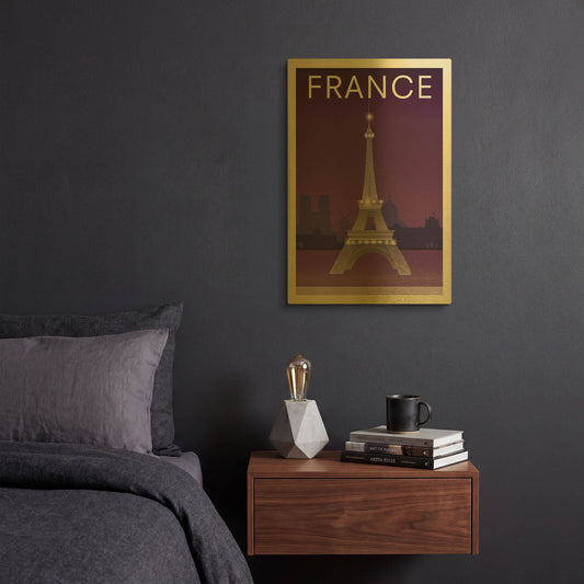 'Eiffel Tower' By Incado Gold Metal Wall Art