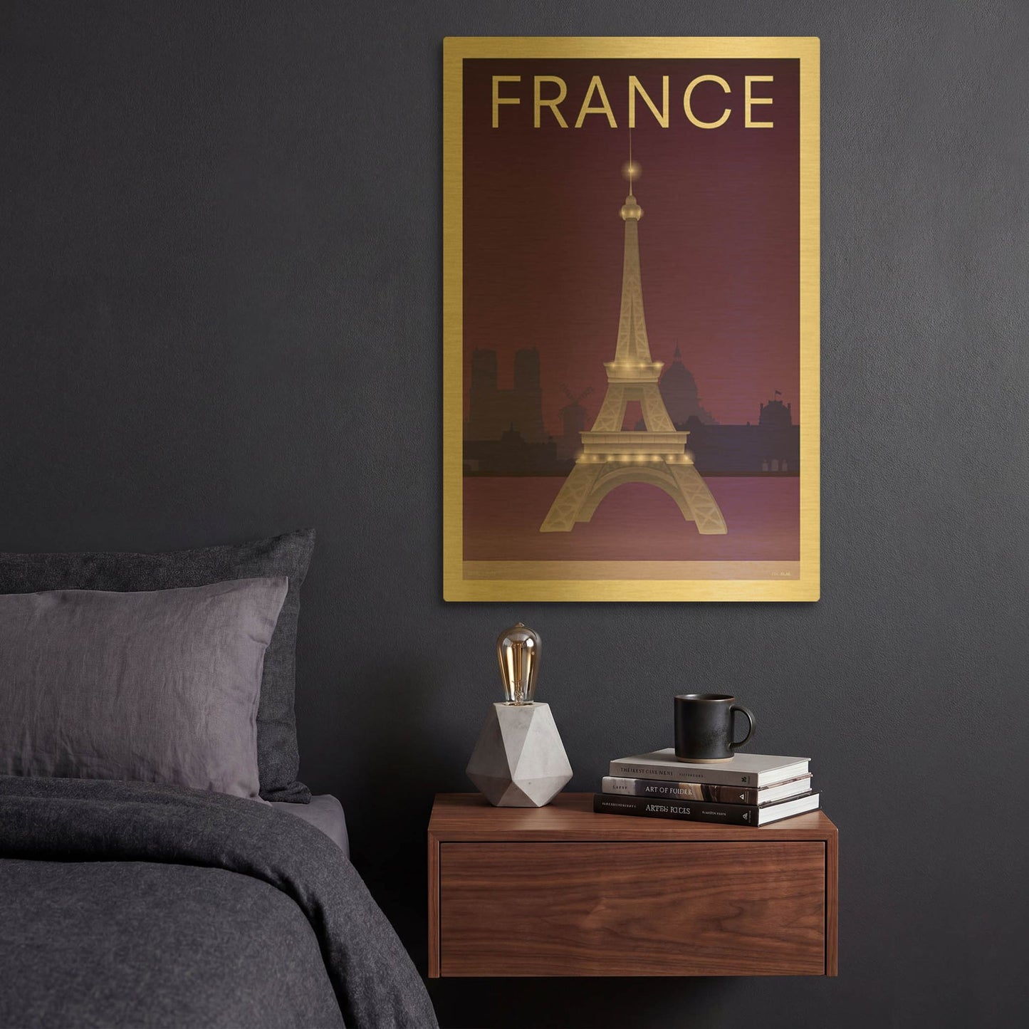 'Eiffel Tower' By Incado Gold Metal Wall Art