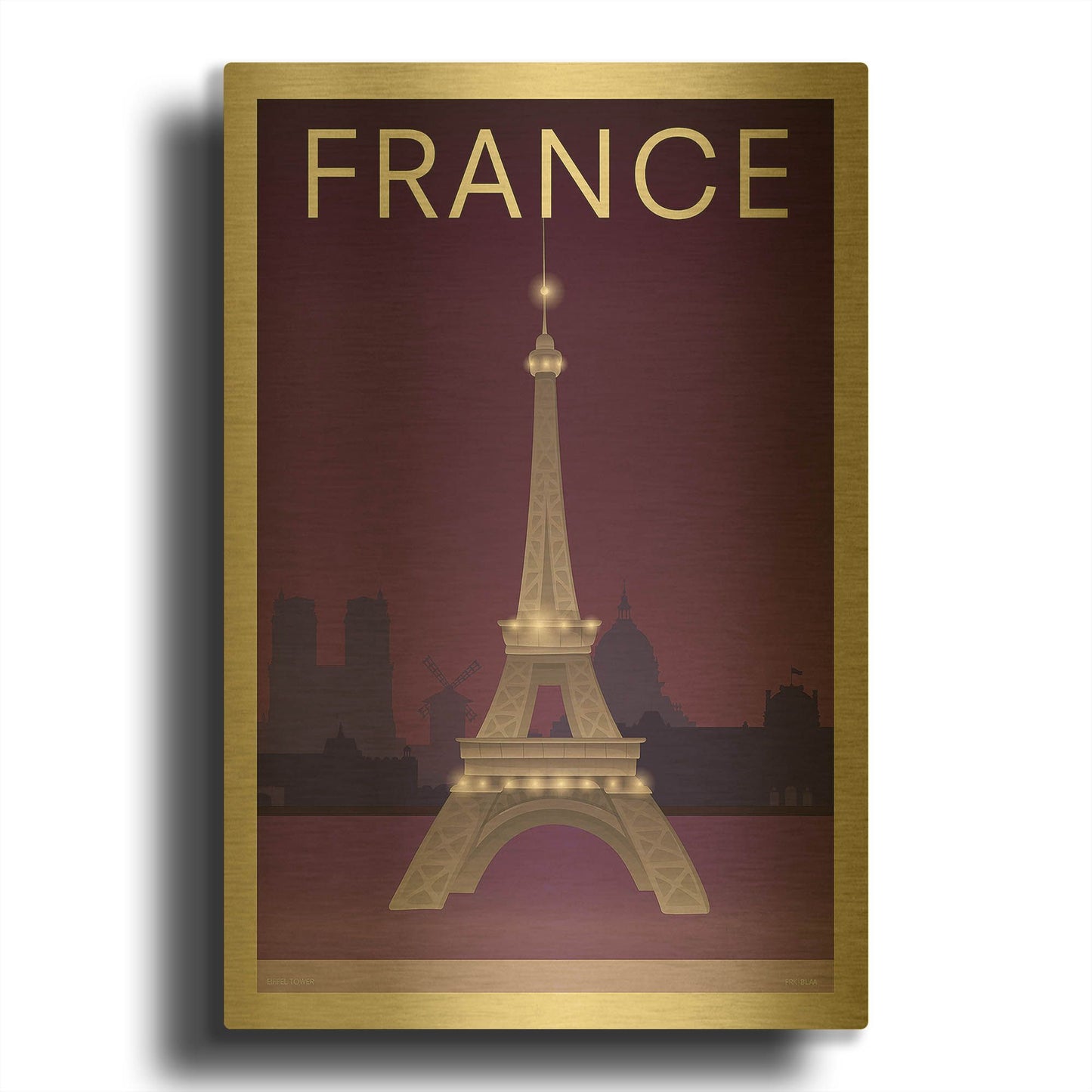 'Eiffel Tower' By Incado Gold Metal Wall Art
