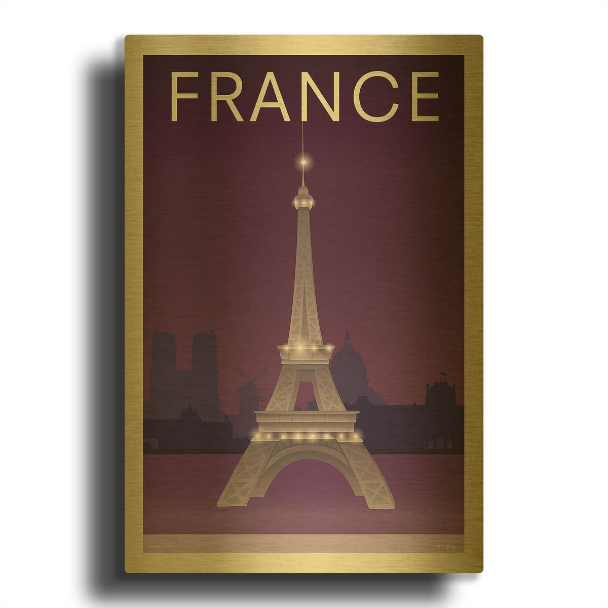 'Eiffel Tower' By Incado Gold Metal Wall Art