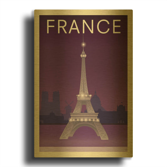 'Eiffel Tower' By Incado Gold Metal Wall Art