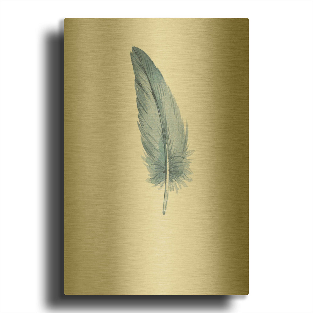 'Feather 1' By Incado Gold Metal Wall Art