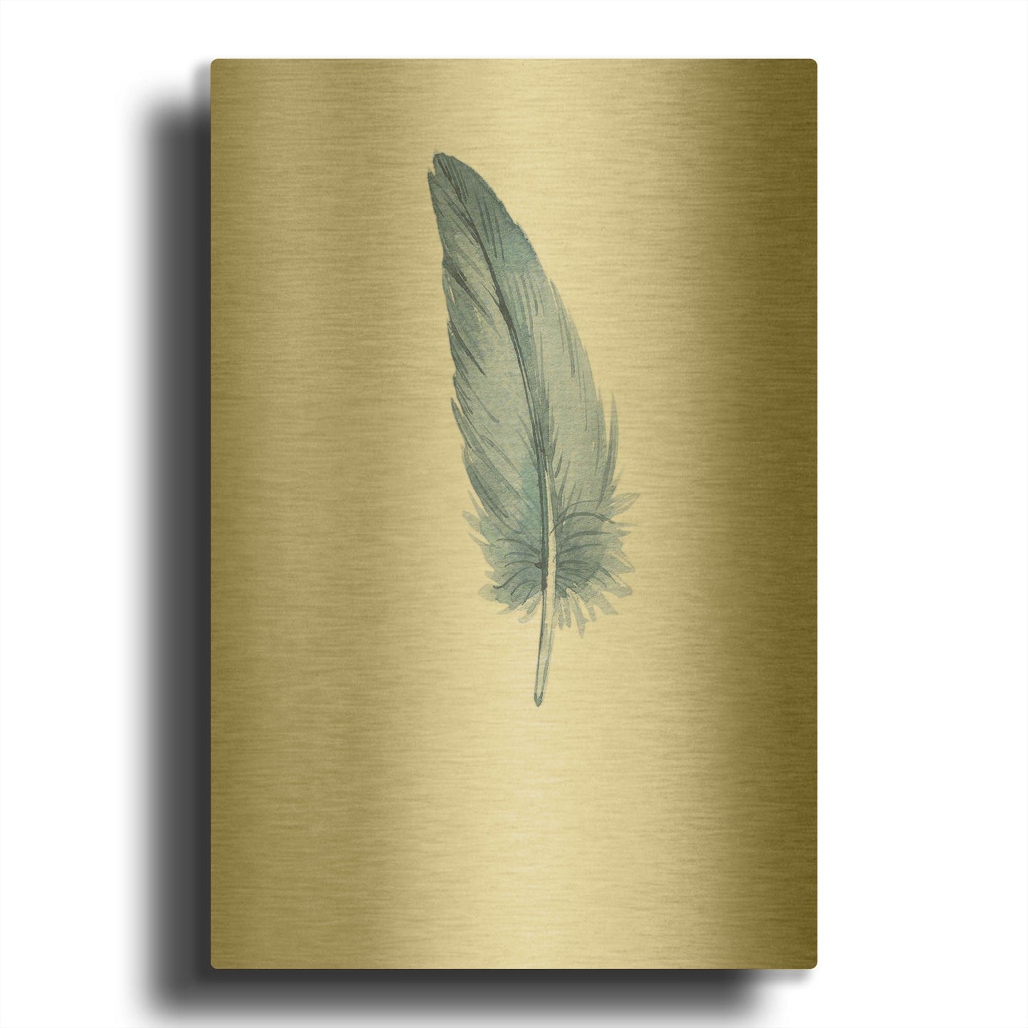 'Feather 1' By Incado Gold Metal Wall Art