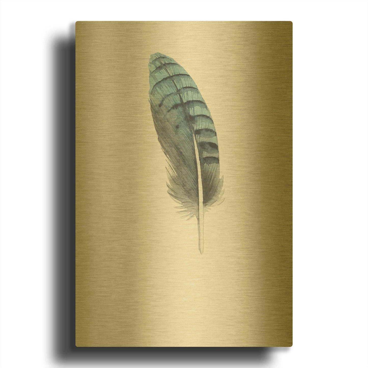 'Feather 2' By Incado Gold Metal Wall Art