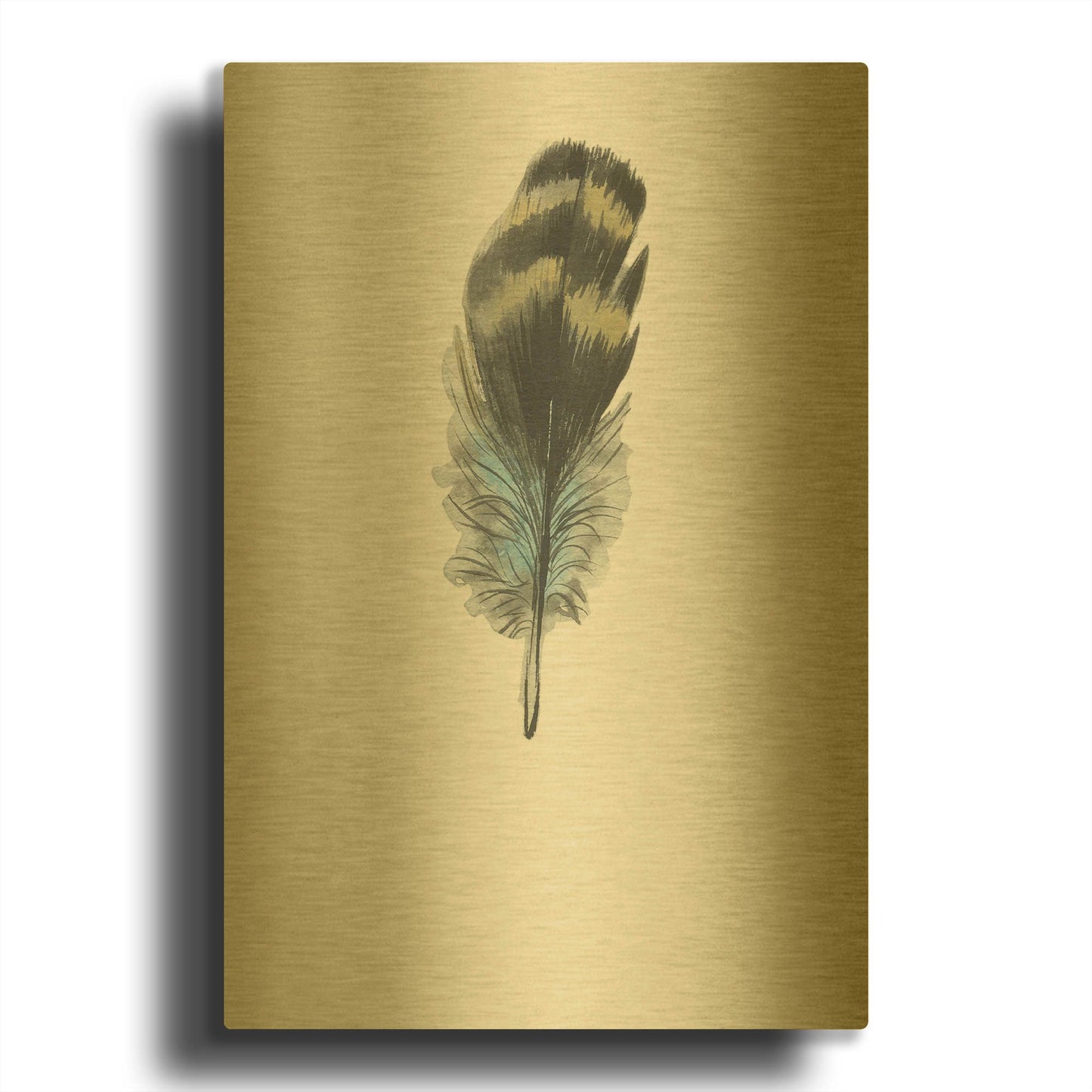 'Feather 3' By Incado Gold Metal Wall Art