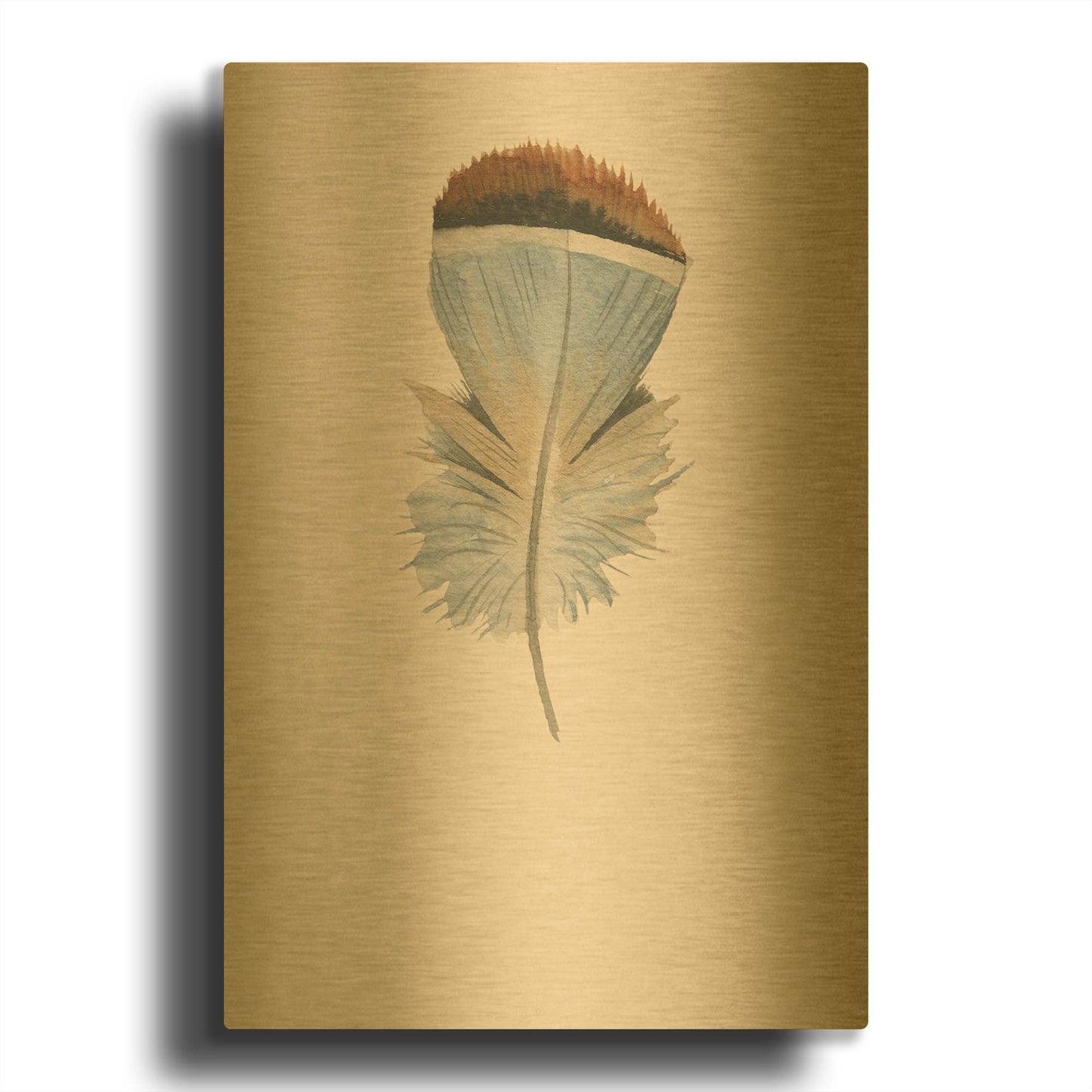 'Feather 4' By Incado Gold Metal Wall Art