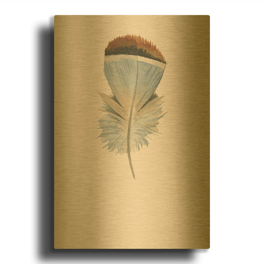 'Feather 4' By Incado Gold Metal Wall Art