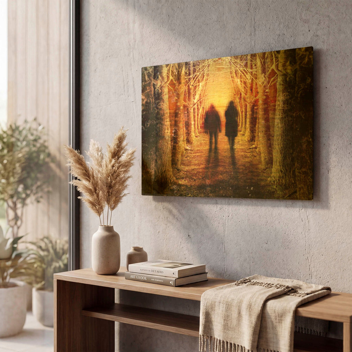 'Strangers' By Mario Sanchez Nevado Gold Metal Wall Art
