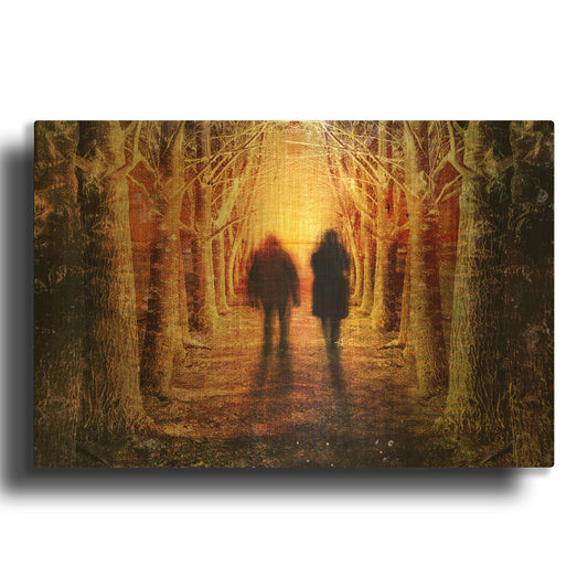 'Strangers' By Mario Sanchez Nevado Gold Metal Wall Art