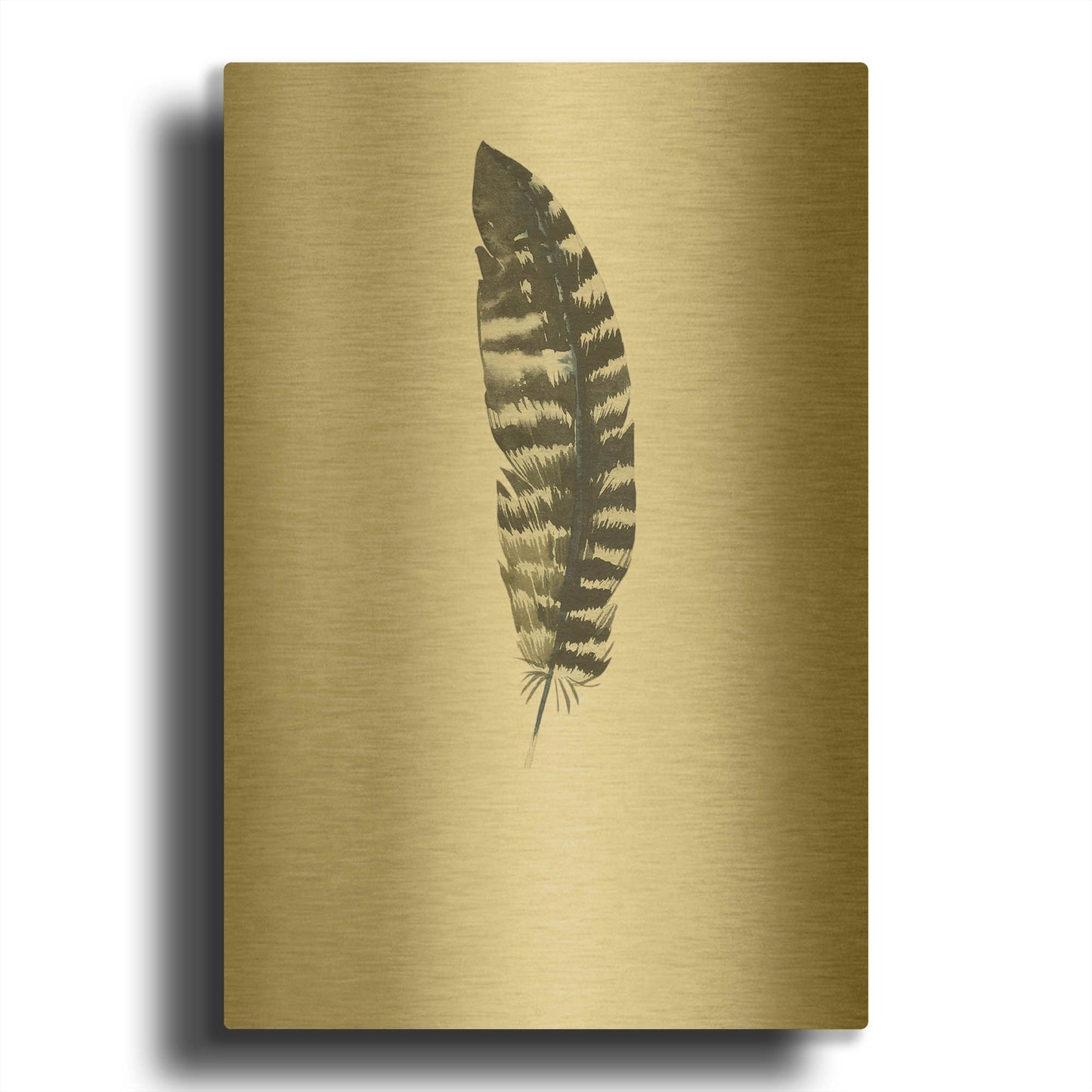 'Feather 5' By Incado Gold Metal Wall Art