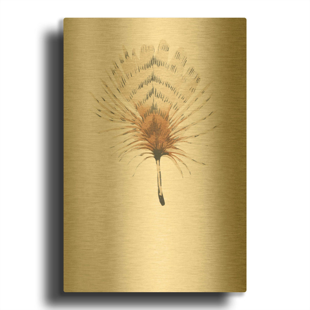 'Feather 6' By Incado Gold Metal Wall Art