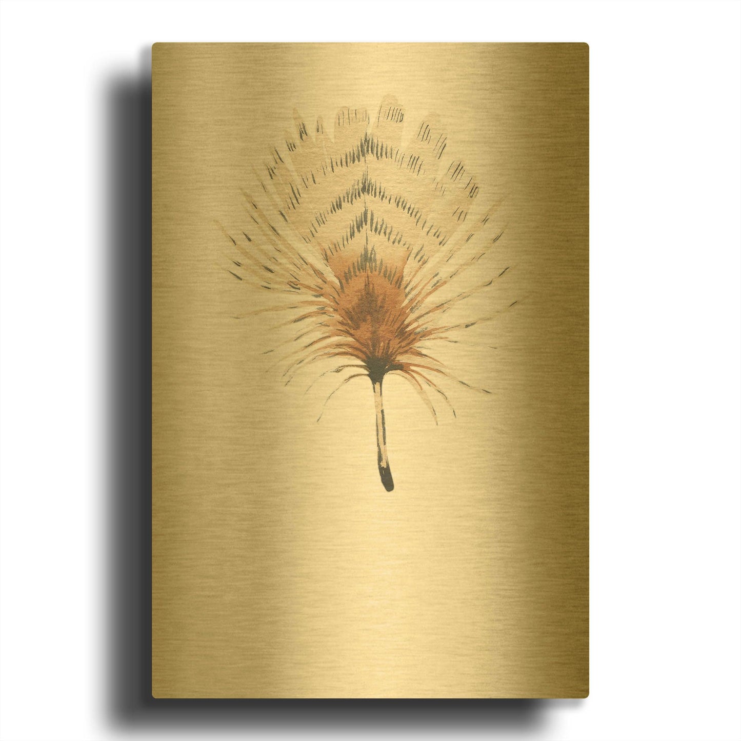 'Feather 6' By Incado Gold Metal Wall Art