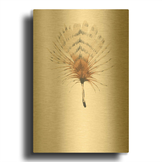 'Feather 6' By Incado Gold Metal Wall Art