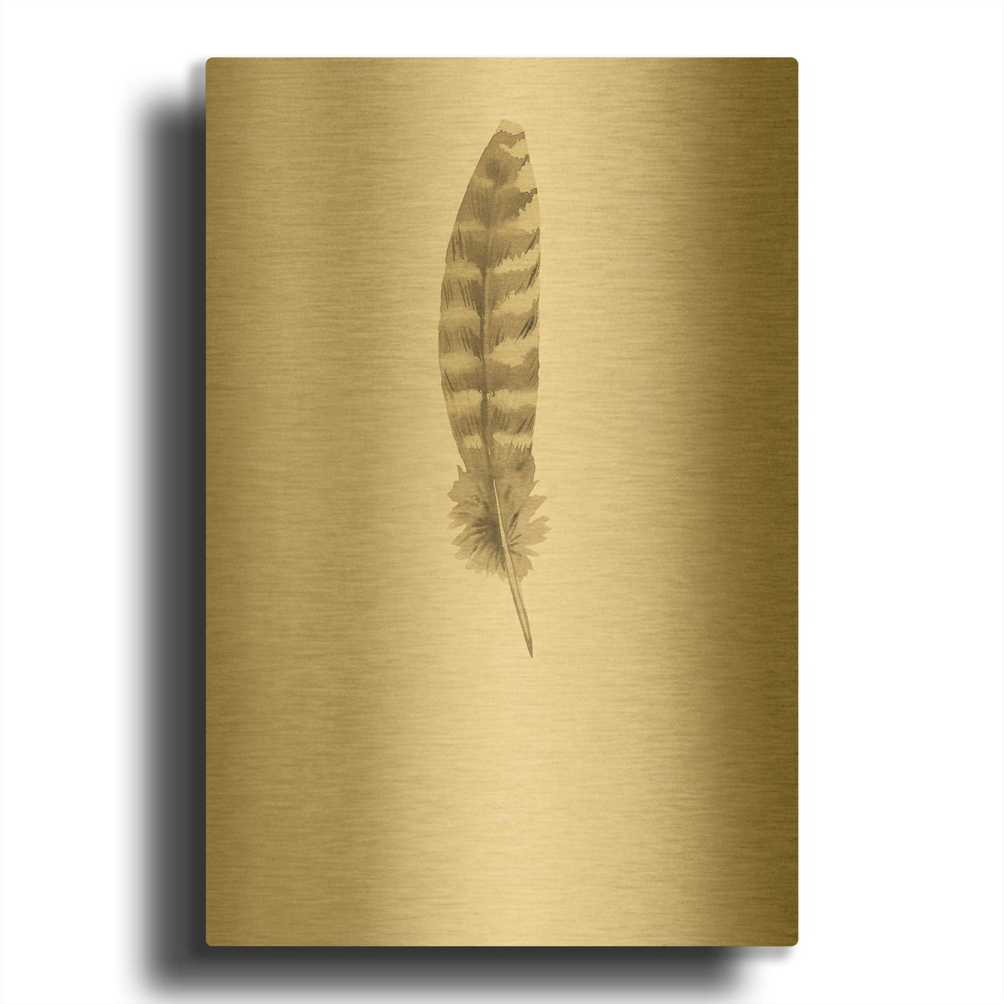 'Feather 7' By Incado Gold Metal Wall Art