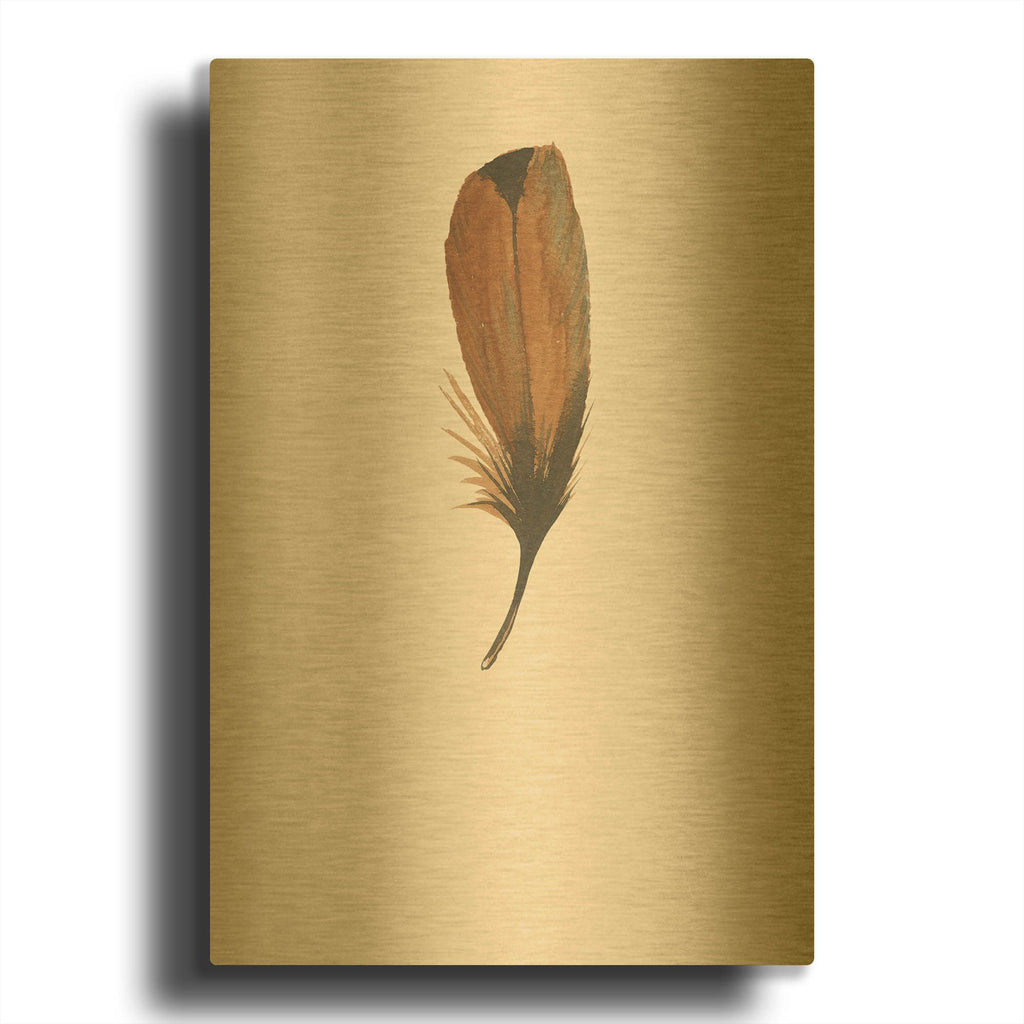 'Feather 8' By Incado Gold Metal Wall Art