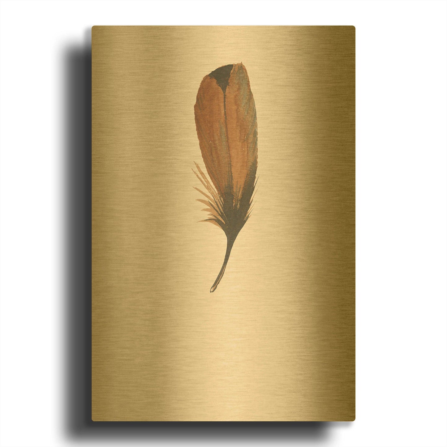 'Feather 8' By Incado Gold Metal Wall Art