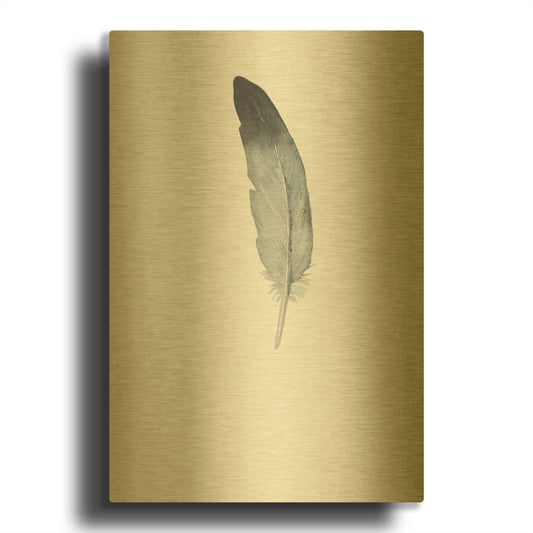 'Feather 9' By Incado Gold Metal Wall Art