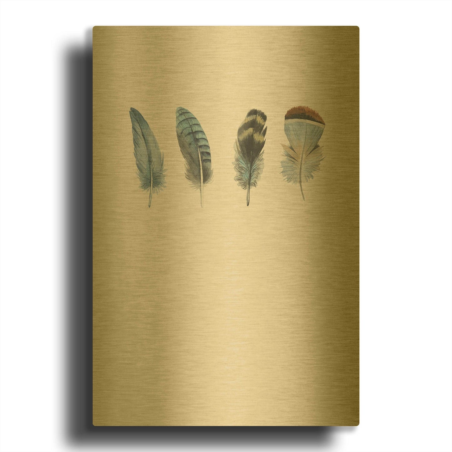 'Feather 11' By Incado Gold Metal Wall Art