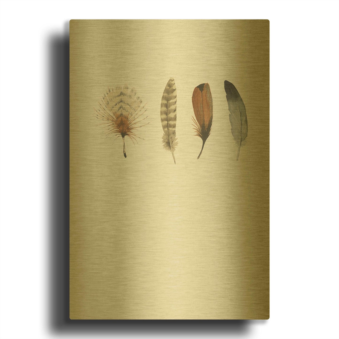 'Feather 12' By Incado Gold Metal Wall Art