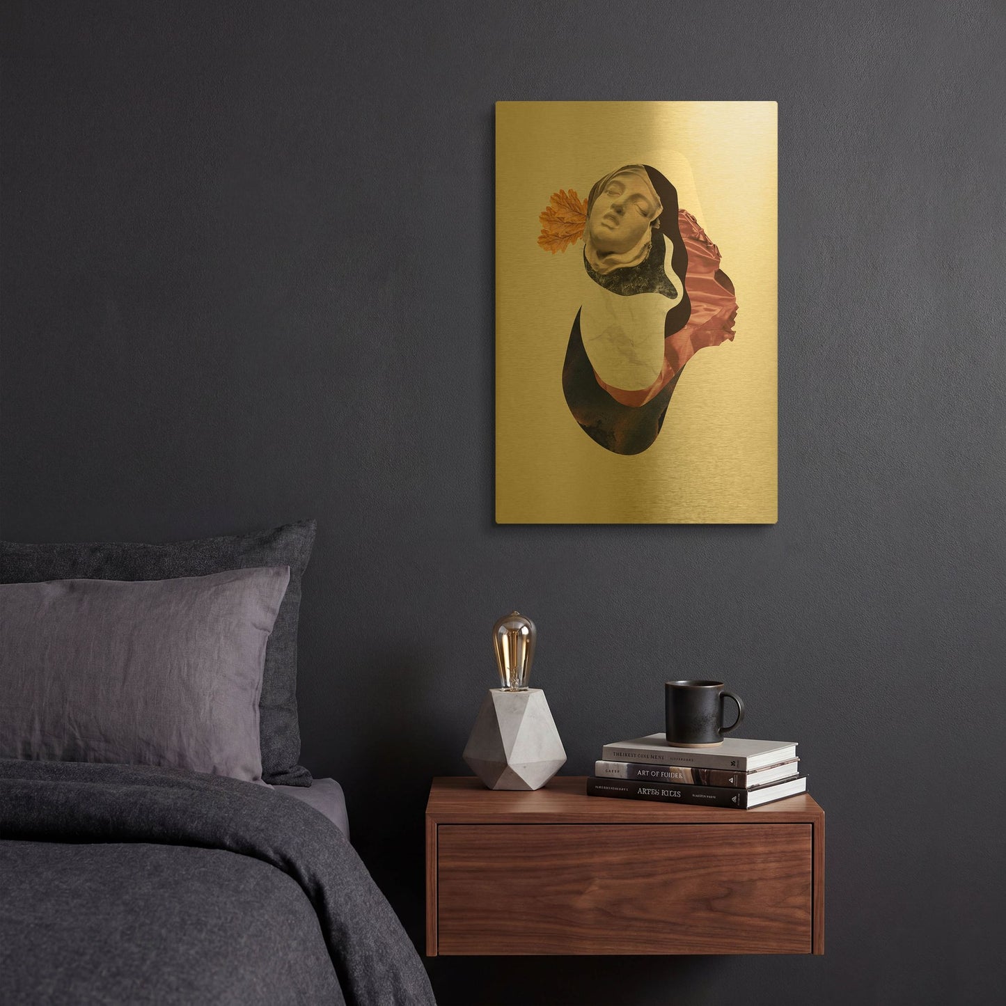 'Feather Light' By Incado Gold Metal Wall Art