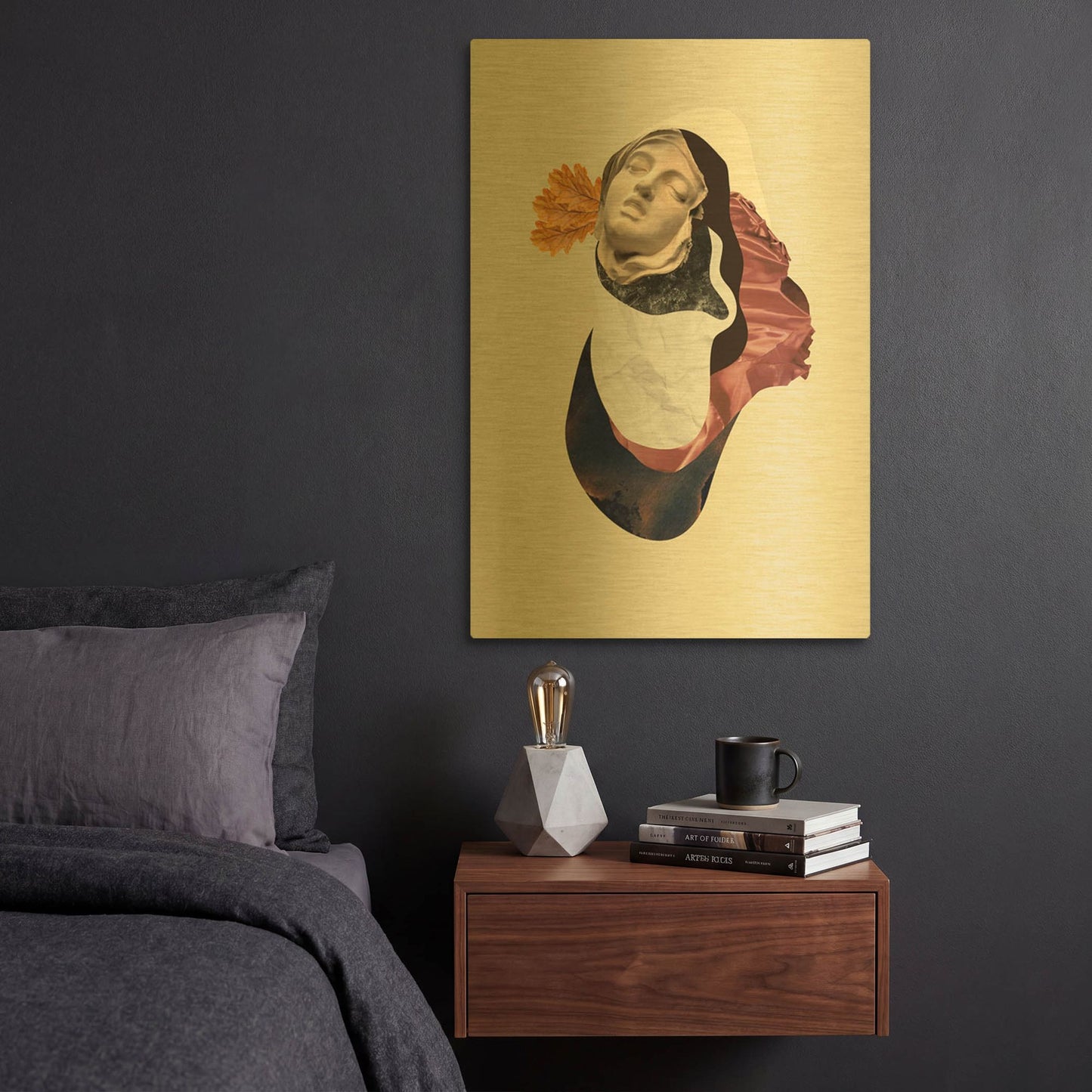 'Feather Light' By Incado Gold Metal Wall Art